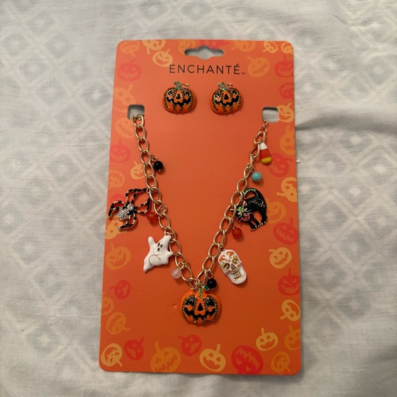 NEW Enchante Halloween Necklace and Earrings Jewelry Set - Picture 1 of 3